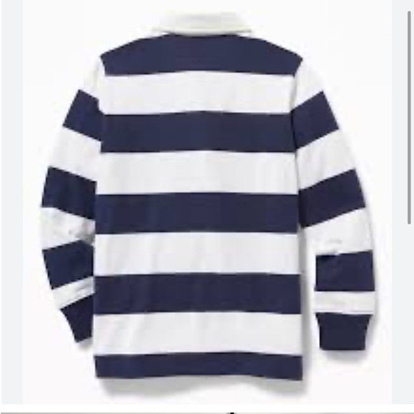 The Savile Row Company, Striped Long Sleeve Rugby Shirt, Navy/White, Size M, NWT - Picture 2 of 11